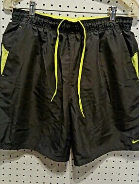Nike Black Shorts with Neon Yellow Accents